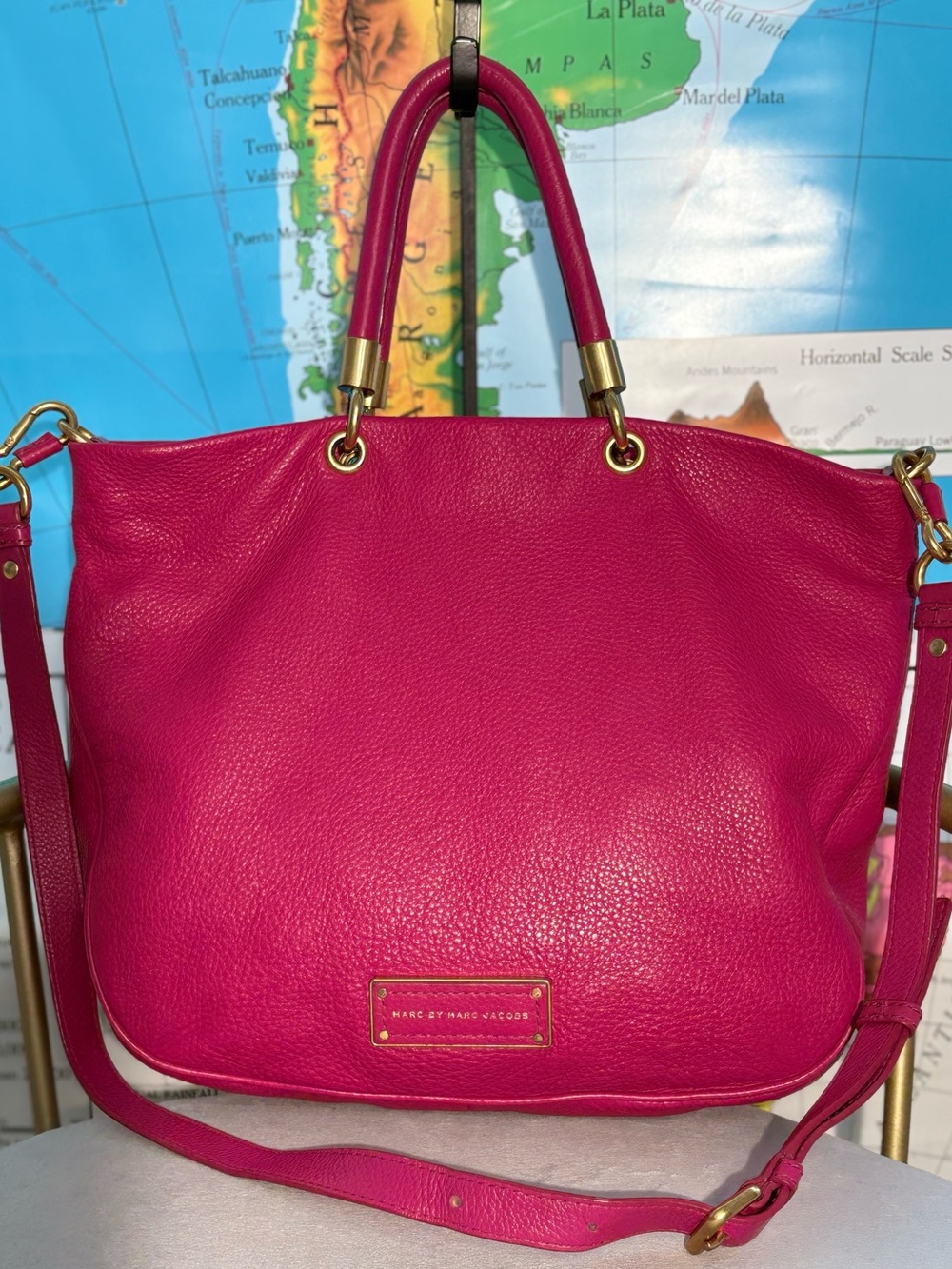 Marc by Marc Jacobs Fuchsia Pink Pebbled Leather Tote Bag - Rare Sample Piece